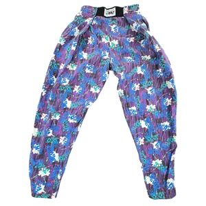 VTG 80s Lightning Bolt Surf Parachute Pants Mens XL Purple Abstract Splatter USA